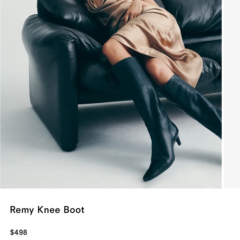Reformation Black Heeled Knee Boots